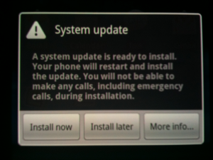 Android 2.2 Upgrade Message